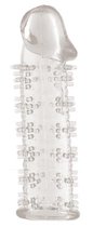 Гелевая прозрачная насадка с шипами - 12 см, цвет прозрачный - Toyfa