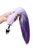 Серебристая металлическая анальная втулка с фиолетово-белым хвостом - размер M, цвет серебряный - Toyfa
