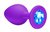 Малая фиолетовая анальная пробка Emotions Cutie Small с голубым кристаллом - 7,5 см, цвет пурпурный - Lola Toys
