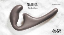 Безремневой анальный страпон Natural Seduction Black 5010-02lola, цвет черный - Lola Toys