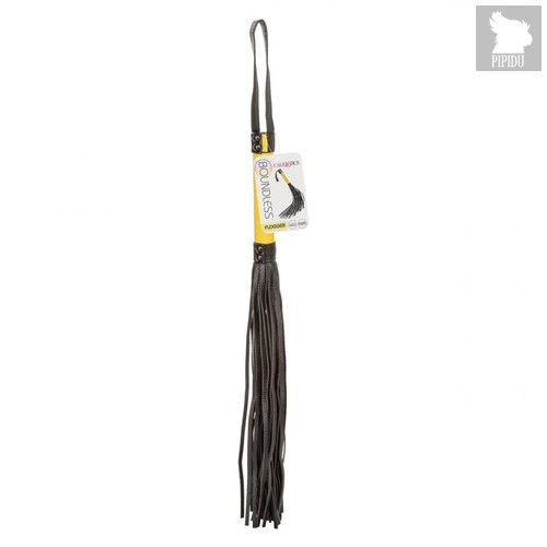 Черная плеть с желтой рукоятью Boundless Flogger - 69,25 см., цвет черный - California Exotic Novelties