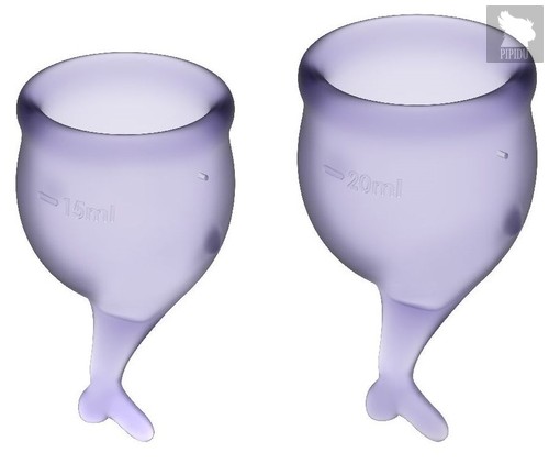 Набор фиолетовых менструальных чаш Feel secure Menstrual Cup, цвет фиолетовый - Satisfyer