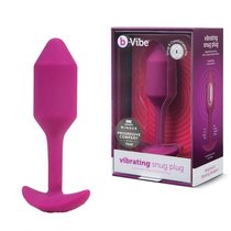 Розовая пробка для ношения с вибрацией Snug Plug 2 - 11,4 см., цвет розовый - B-vibe