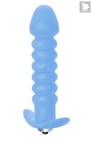 Голубая анальная вибропробка Twisted Anal Plug - 13 см., цвет голубой - Lola Toys