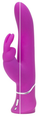 Лиловый вибратор Curve Thrusting Rechargeable Rabbit Vibrator - 24,1 см., цвет лиловый - Happy rabbit