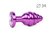 Коническая ребристая фиолетовая анальная втулка с сиреневым кристаллом - 8 см., цвет сиреневый - anal jewelry plug