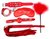 Набор красных БДСМ-аксессуаров из 5 предметов, цвет красный - Bioritm