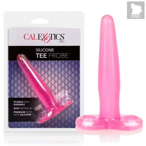 Анальная пробка Silicone Tee Probes - Pink, цвет розовый - California Exotic Novelties