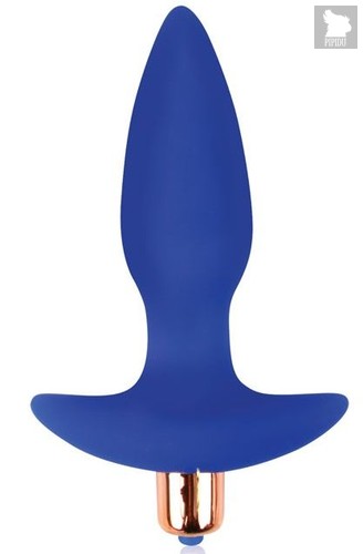 Синяя коническая анальная пробка Sweet Toys - 10,5 см., цвет синий - Bioritm