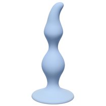 Голубая анальная пробка Curved Anal Plug Blue - 12,5 см - Lola Toys