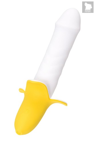 Пульсатор в форме банана B-nana - 19 см., цвет белый/желтый - Jos
