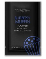 Лубрикант на водной основе с ароматом черничного маффина Wicked Aqua Blueberry Muffin - 3 мл. - Wicked