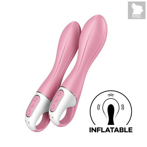 Розовый вибромассажер с функцией расширения Air Pump Vibrator 2 - 20,9 см., цвет розовый - Satisfyer