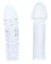Комплект из 2 прозрачных насадок на пенис PENIS EXTENDER PACK, цвет прозрачный - Dream toys