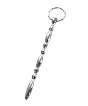 Серебристый фигурный уретральный плаг с кольцом в основании Metal - 18 см, цвет серебряный - Toyfa