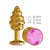 Золотистая пробка с рёбрышками и розовым кристаллом - 7 см, цвет золотой/розовый - МиФ