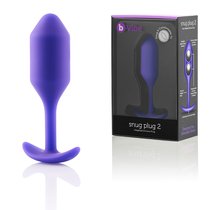 Профессиональная пробка для ношения B-vibe Snug Plug 2, цвет фиолетовый - B-vibe