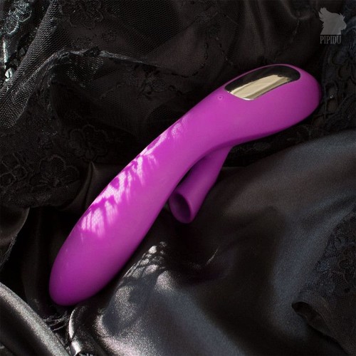 Фиолетовый вибратор с вакуумной стимуляцией клитора Jolie - 20 см., цвет фиолетовый - RestArt