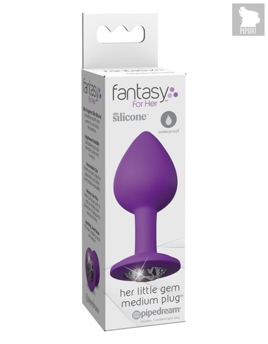 Анальная пробка со стразом среднего размера Fantasy For Her Her Little Gem Medium Plug, цвет фиолетовый - Pipedream