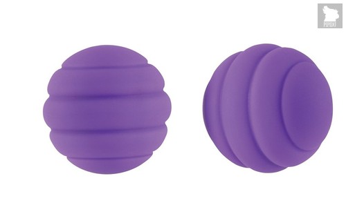Фиолетовые стальные вагинальные шарики с силиконовым покрытием, цвет фиолетовый - NS Novelties