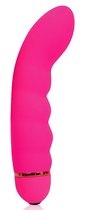 Розовый изогнутый вибромассажер с 20 режимами вибрации - 17 см., цвет розовый - Bioritm