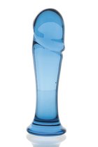 Голубая стеклянная анальная втулка - 13 см, цвет голубой - Sexus