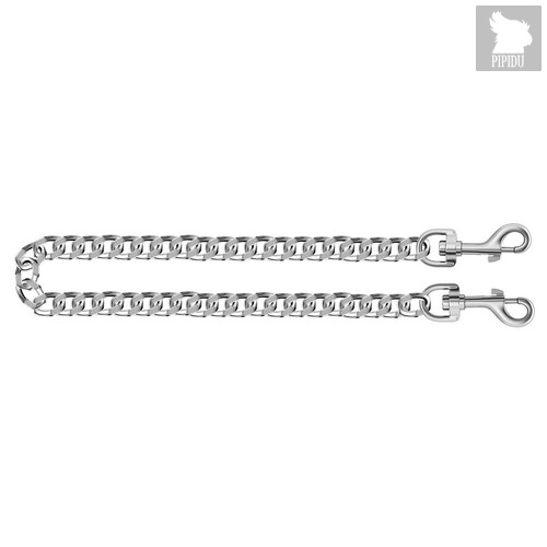 Серебристая цепь с карабинами по обе стороны - 61 см., цвет серебряный - МиФ