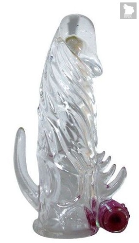 Закрытая прозрачная вибронасадка на пенис Crystal Sleeve Vibe - 12 см., цвет прозрачный - Bioritm