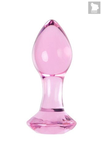 Розовая анальная втулка из стекла - 8,5 см., цвет розовый - Sexus