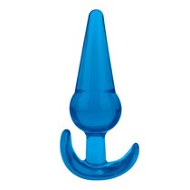 Голубая анальная пробка конической формы Medium Tapered Butt Plug - 12,7 см., цвет голубой - Blue Line