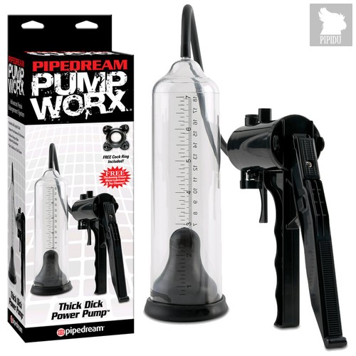 Вакуумная помпа Pump Worx Thick Dick Power Pump, цвет черный/прозрачный - Pipedream