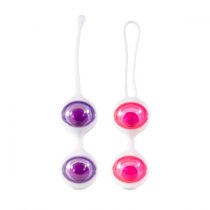 Комплект вагинальных тренажеров Jena Geisha Balls, цвет розовый/фиолетовый - FeelzToys