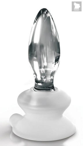 Прозрачная стеклянная пробка Icicles №91 с силиконовой присоской - 10 см., цвет прозрачный - Pipedream