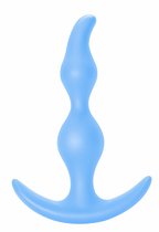 Голубая анальная пробка Bent Anal Plug Black - 13 см, цвет синий - Lola Toys