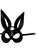 Черная кожаная маска зайки Miss Bunny, цвет черный - БДСМ арсенал