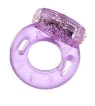 Фиолетовое эрекционное кольцо с виброэлементом в верхней части, цвет фиолетовый - Toyfa