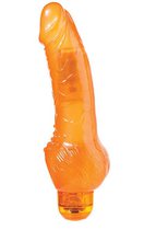 Оранжевый гелевый вибратор с широким основанием JELLY JOY 7INCH 10 RHYTHMS - 17,5 см, цвет оранжевый - Dream toys