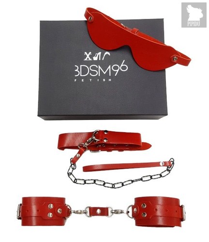 БДСМ-набор в красном цвете "Послушный муж", цвет красный - BDSM96