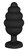 Черная анальная пробка Regular Ribbed Diamond Heart Plug - 7 см., цвет черный - Shots Media