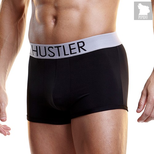 Боксеры Hustler на широкой резинке из микрофибры, цвет черный, XL - Hustler Lingerie