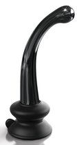 Черный стеклянный фаллоимитатор Icicles №87 с силиконовой присоской - 15,5 см., цвет черный - Pipedream
