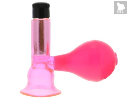 Вакуумный стимулятор Mini Nipple Pump сосков с вибрацией, цвет розовый - Seven Creations
