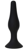 Черная силиконовая анальная пробка размера L - 12,2 см., цвет черный - Oyo