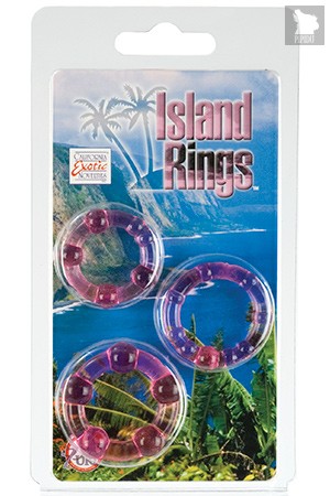Набор из трех розовых колец разного размера Island Rings, цвет розовый - California Exotic Novelties
