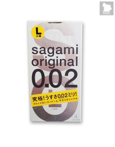 **SAGAMI Original 002 - 4 шт Полиуретановые презервативы 0,02 мм - Sagami