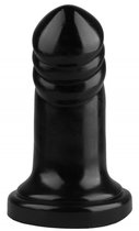 Черная реалистичная анальная втулка с широким основанием - 18,5 см., цвет черный - МиФ