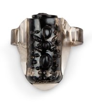 Черное эрекционное кольцо на член с вибрацией, цвет черный - Brazzers