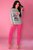 Красивая пижамка с принтом, цвет розовый/серый, размер L-XL - Livia Corsetti