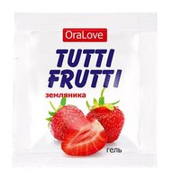 Пробник гель-смазки Tutti-frutti с земляничным вкусом - 4 г - Bioritm