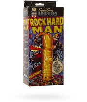 Фаллоимитатор Железного Человека SUPER HUNG HEROES Rock Hard Man - 20 см, цвет золотой - Doc Johnson